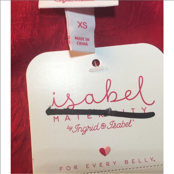 Ingrid & Isabel Wine Maroon Maternity Round Neck Dress Sz XS Like New - Picture 5 of 7